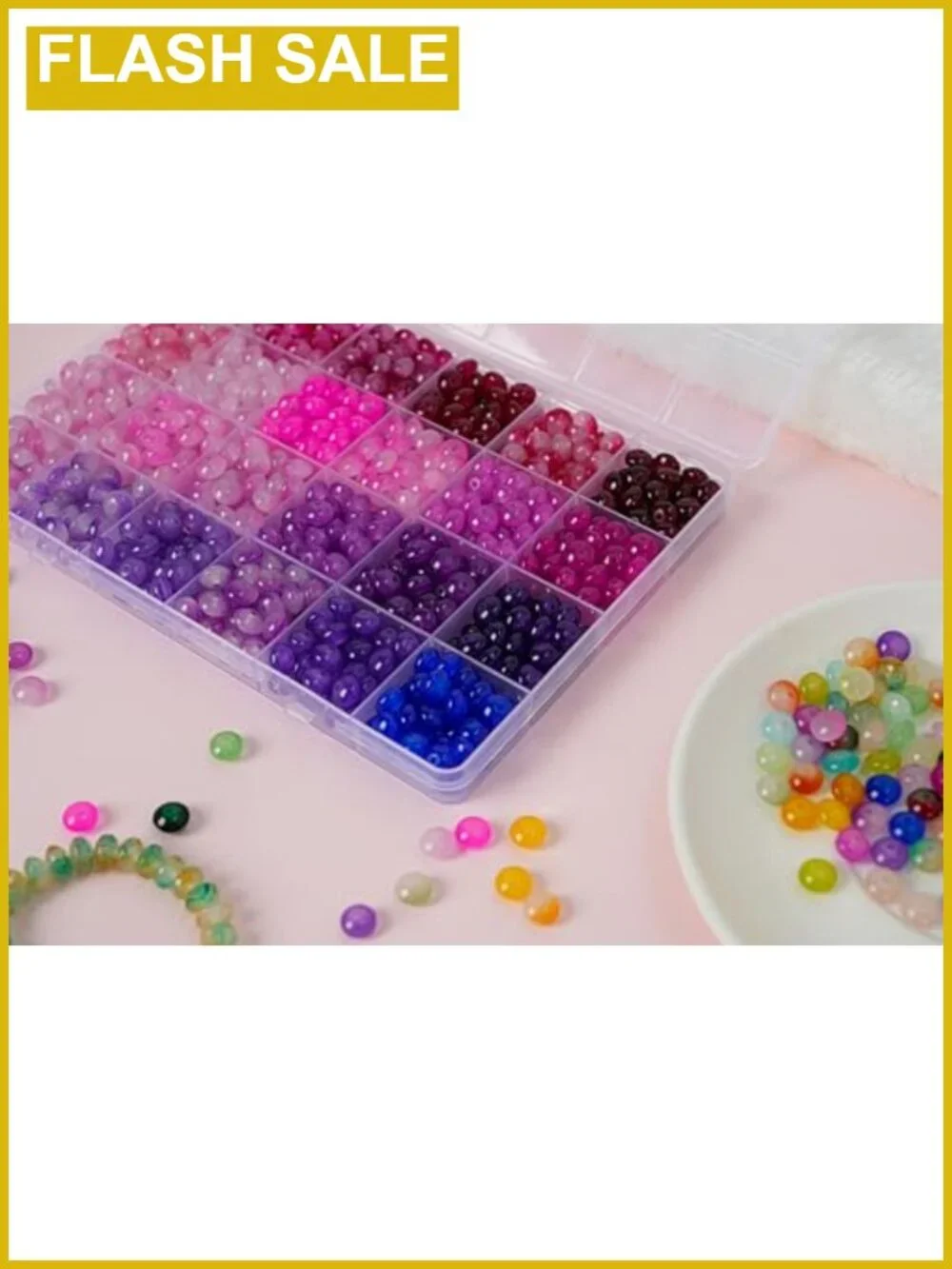 1500pc 5x8mm Glass Beads Jewelry Making Kit Friendship Bracelets DIY Crafts